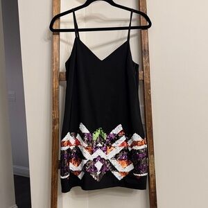 bebe Black Mini Dress with Sequin Accents